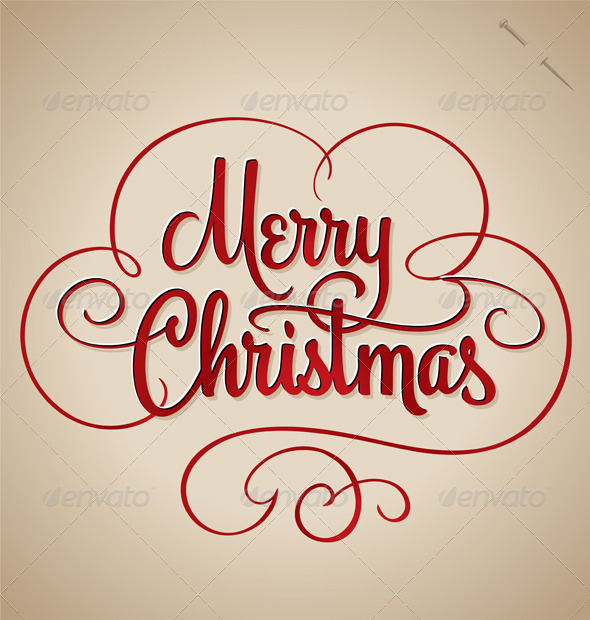 Vector Merry Christmas Script