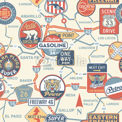 Vintage Road Maps Vintage Road Maps