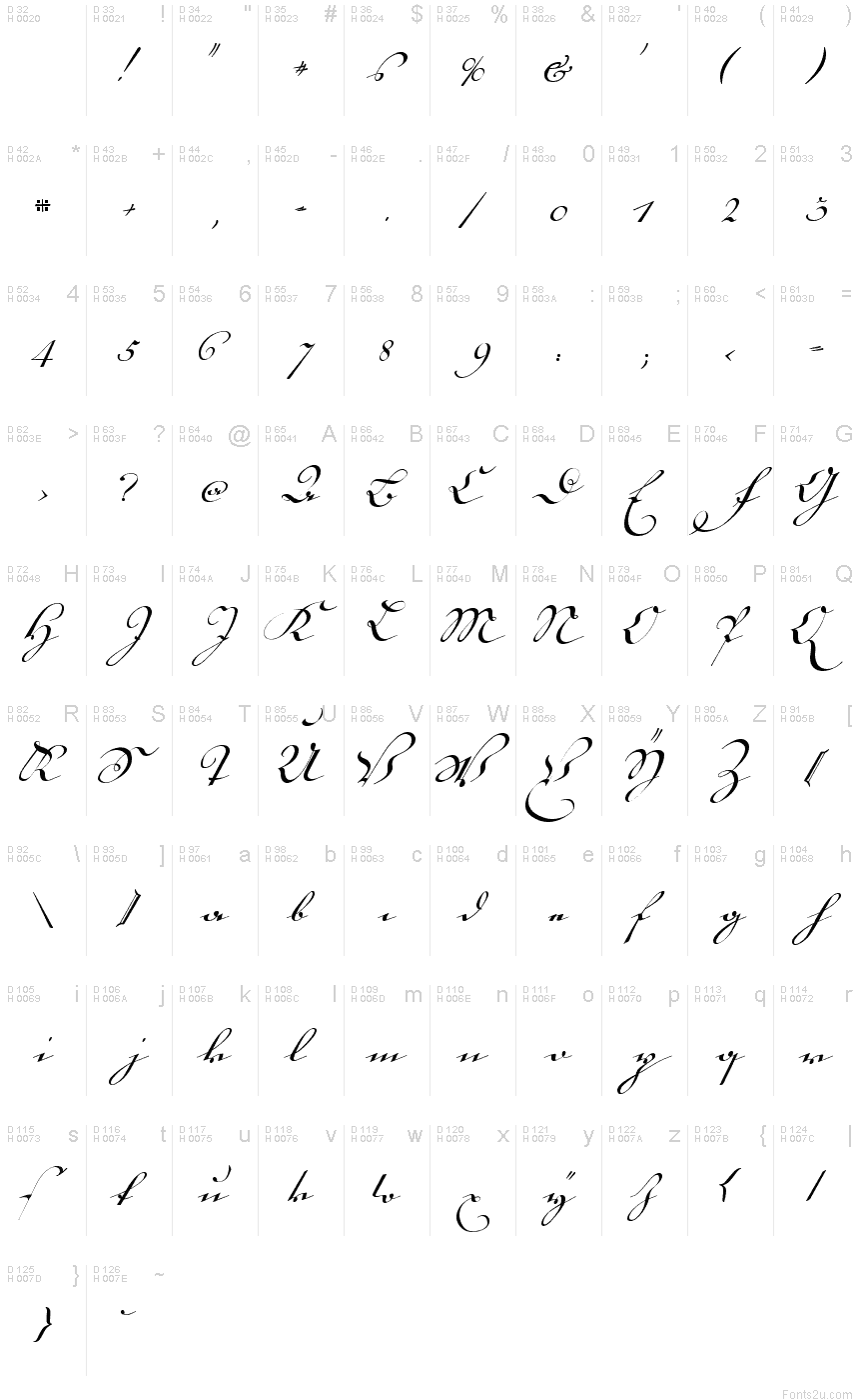 18th Century Handwriting Font