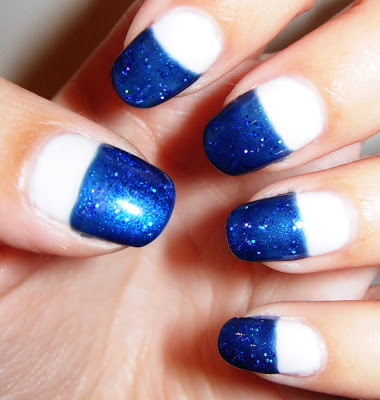 Almond Nails Design with Light Blue