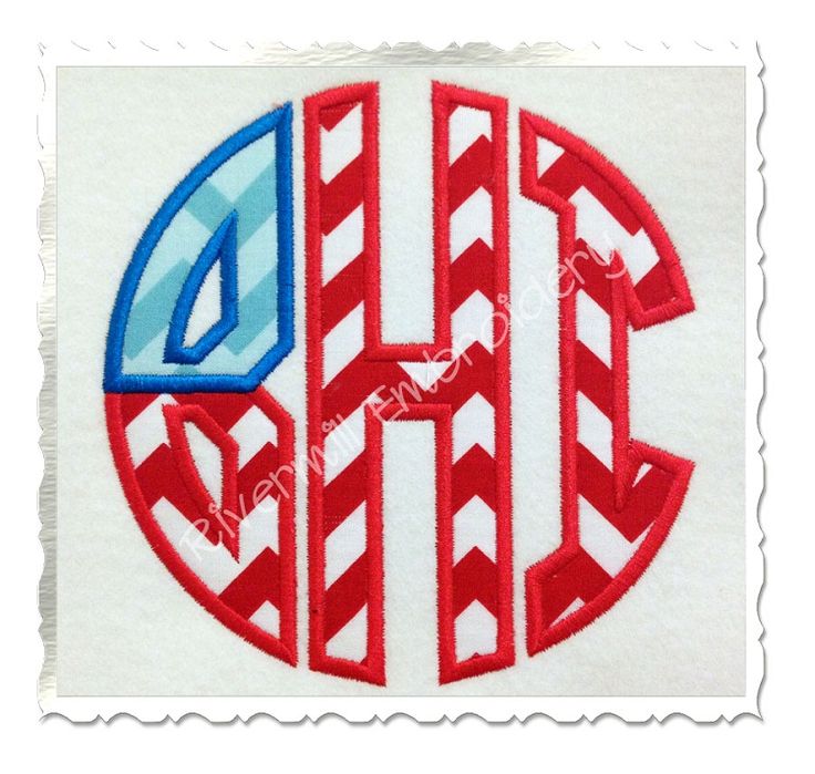 Applique Circle Monogram Embroidery Font Applique Circle Monogram Embroidery Font