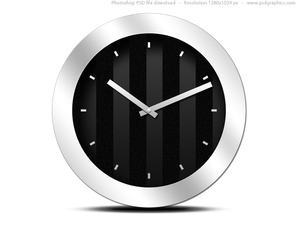 Black and White Clock Icon