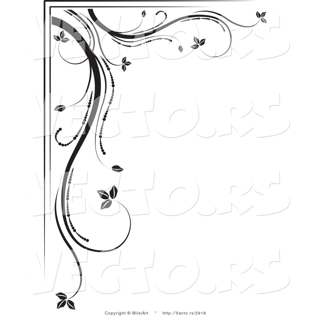 Black and White Corner Border Designs