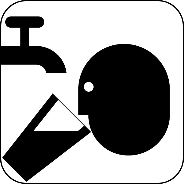 Black and White Drinking Water Symbol