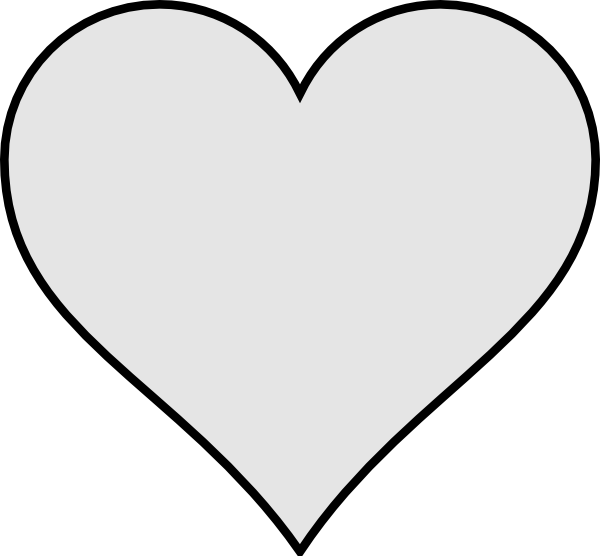 Black and White Heart Outline Clip Art