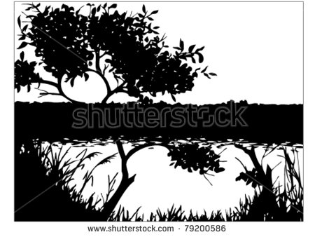 Black and White Vector Landscape