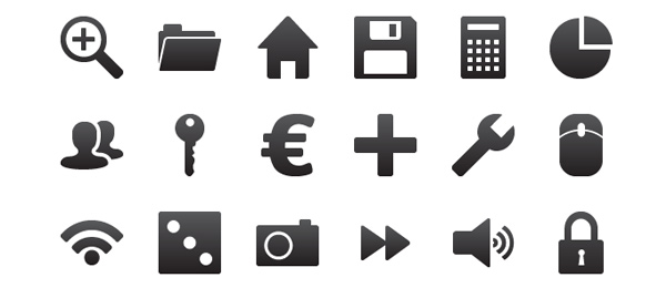 Black and White Web Icons