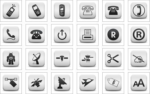 Black and White Web Icons