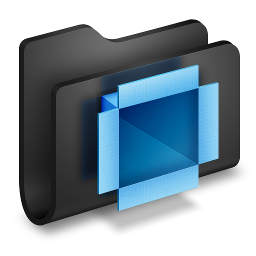 Black Dropbox Folder Icon