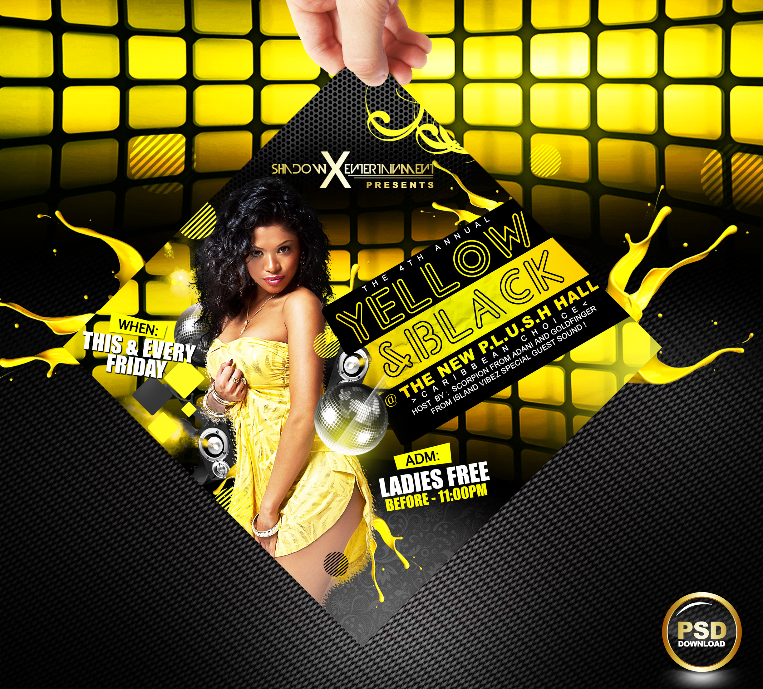 Black Party Flyer Template Free