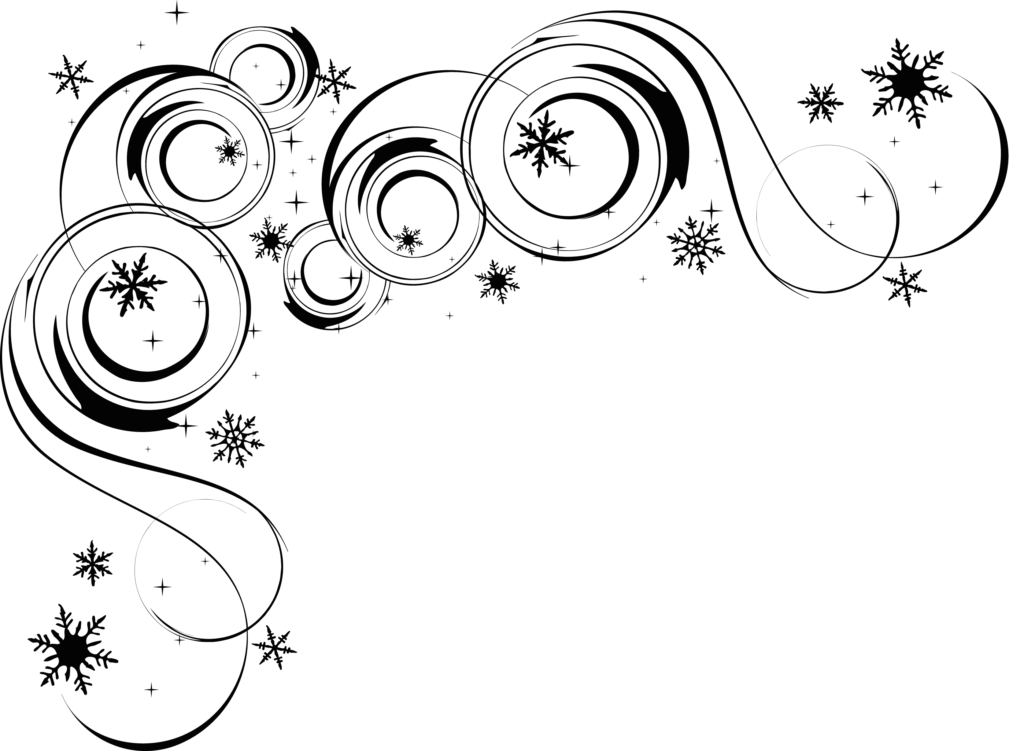 Black Swirl Corner Borders Clip Art