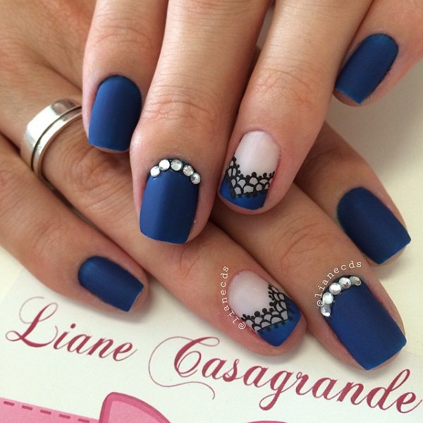 Blue French Tip Nail Designs