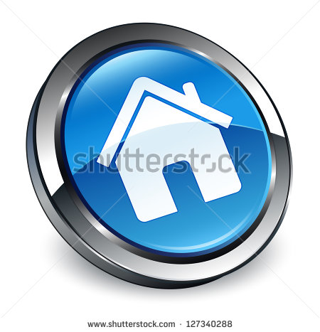 Blue Home Button Icon