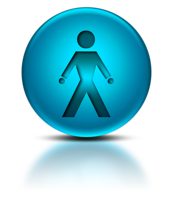 Blue People Icon Walking