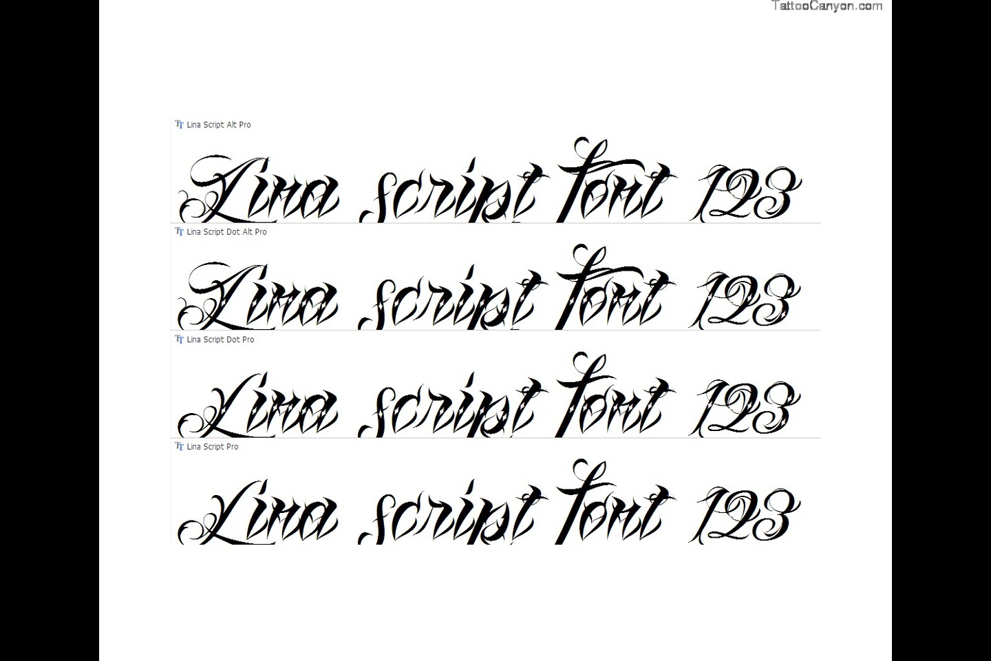 Calligraphy Tattoo Fonts Alphabet