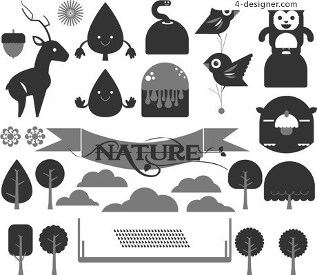 Cartoon Animals Vector Silhouette