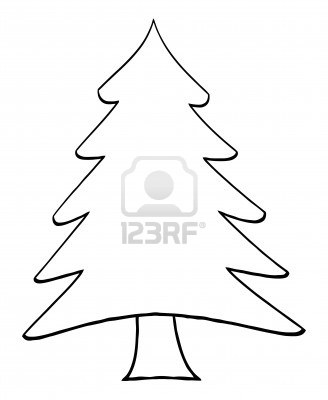 Cartoon Christmas Tree Outline