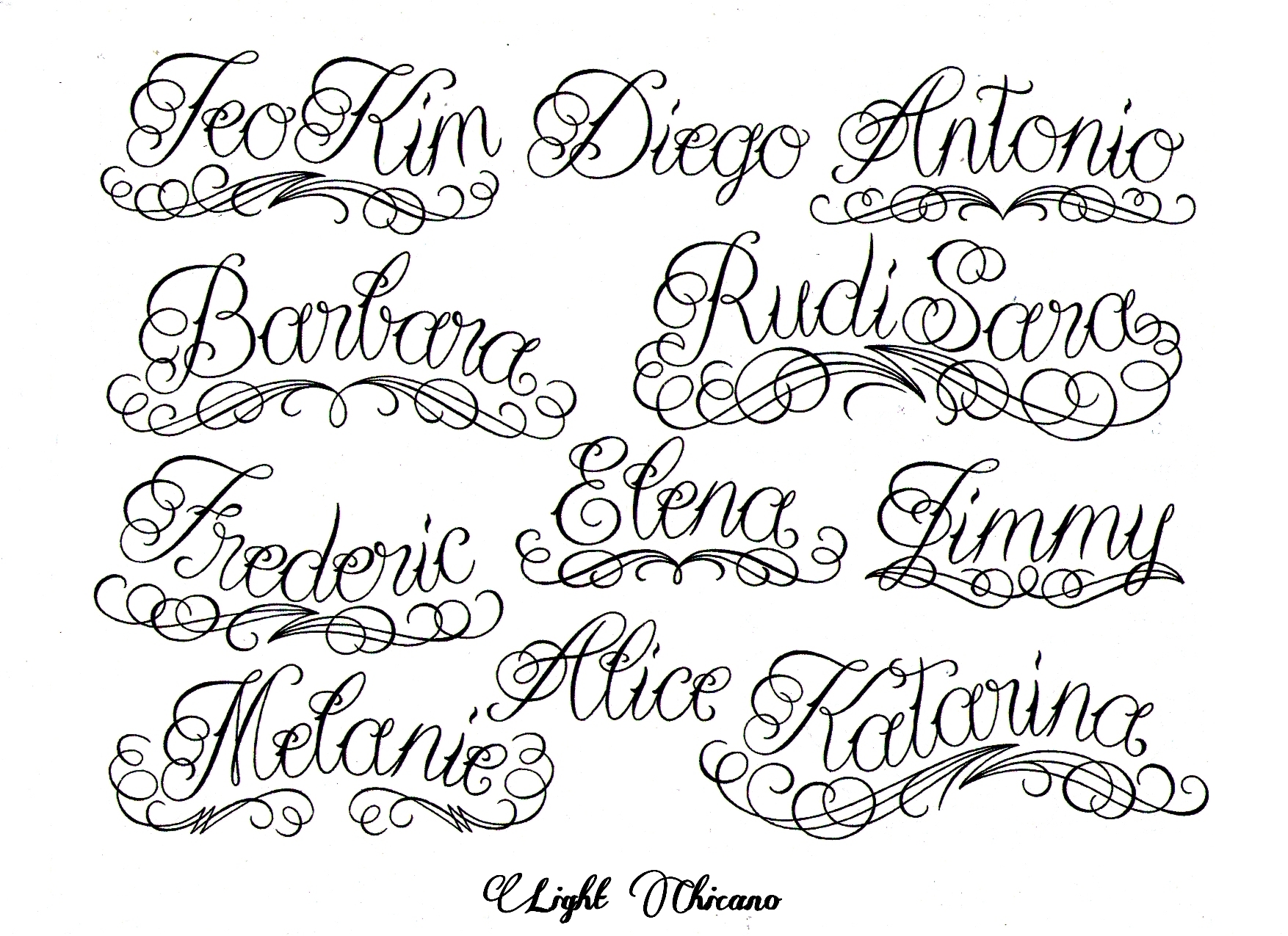 Chicano Style Lettering Alphabet