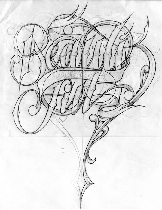 Chicano Style Tattoo Lettering