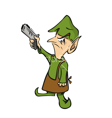 Christmas Elf with Gun Christmas Elf with Gun