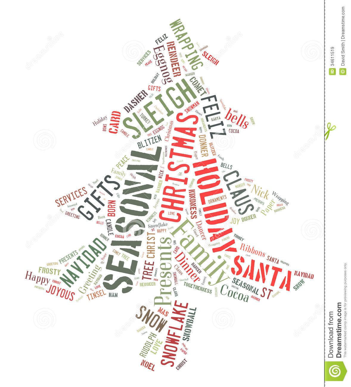 Christmas Tree Word Cloud-Free