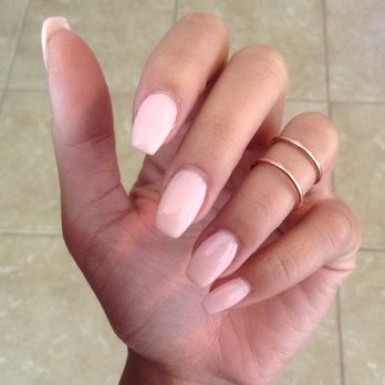 Coffin-Shaped Nails Light-Pink