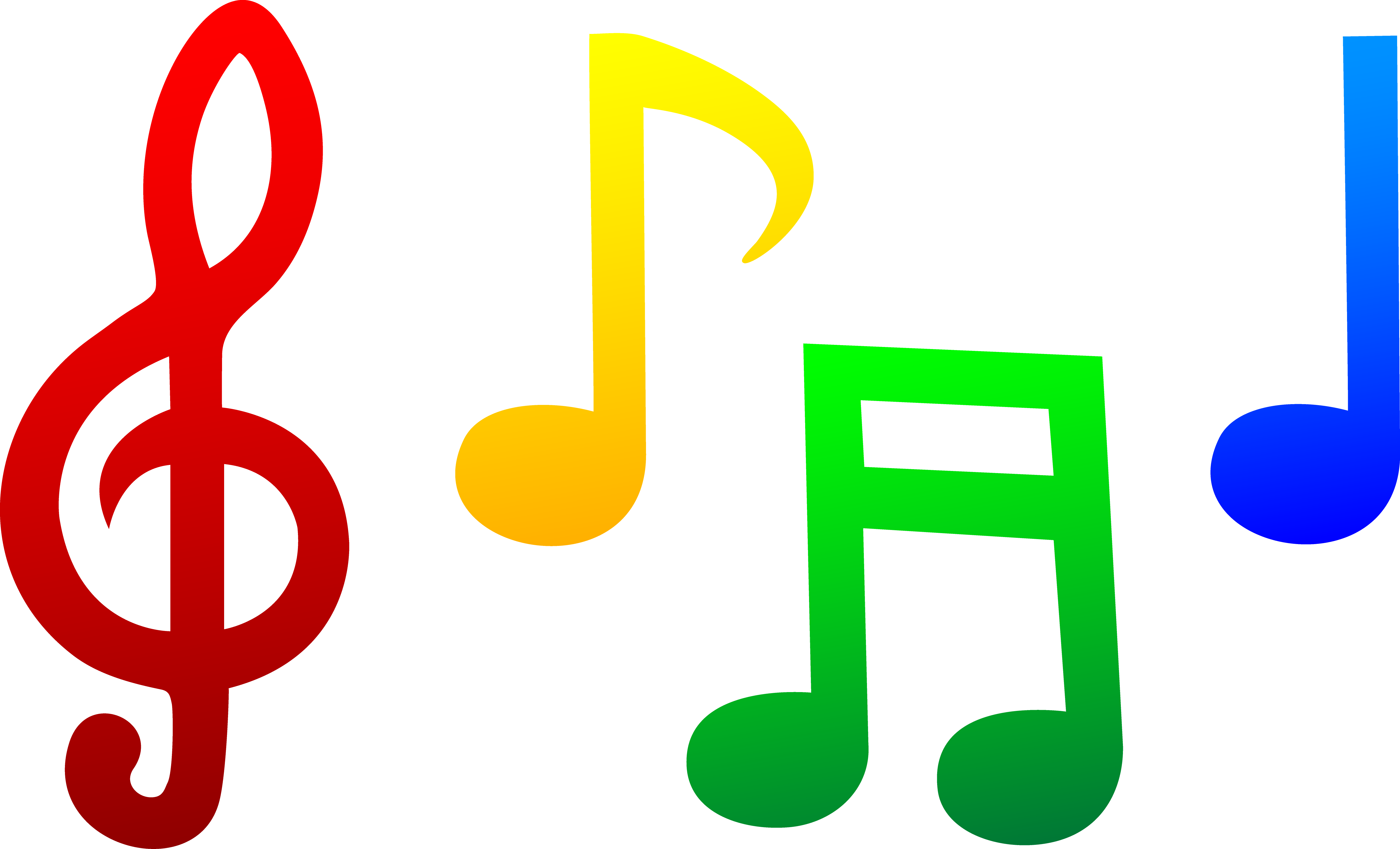 Colorful Music Notes Clip Art