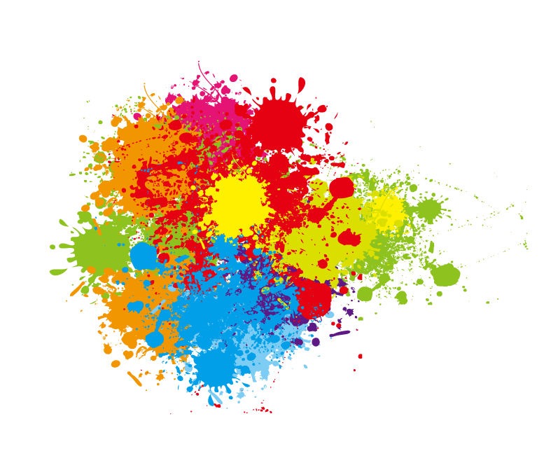 Colorful Paint Splatters Vector