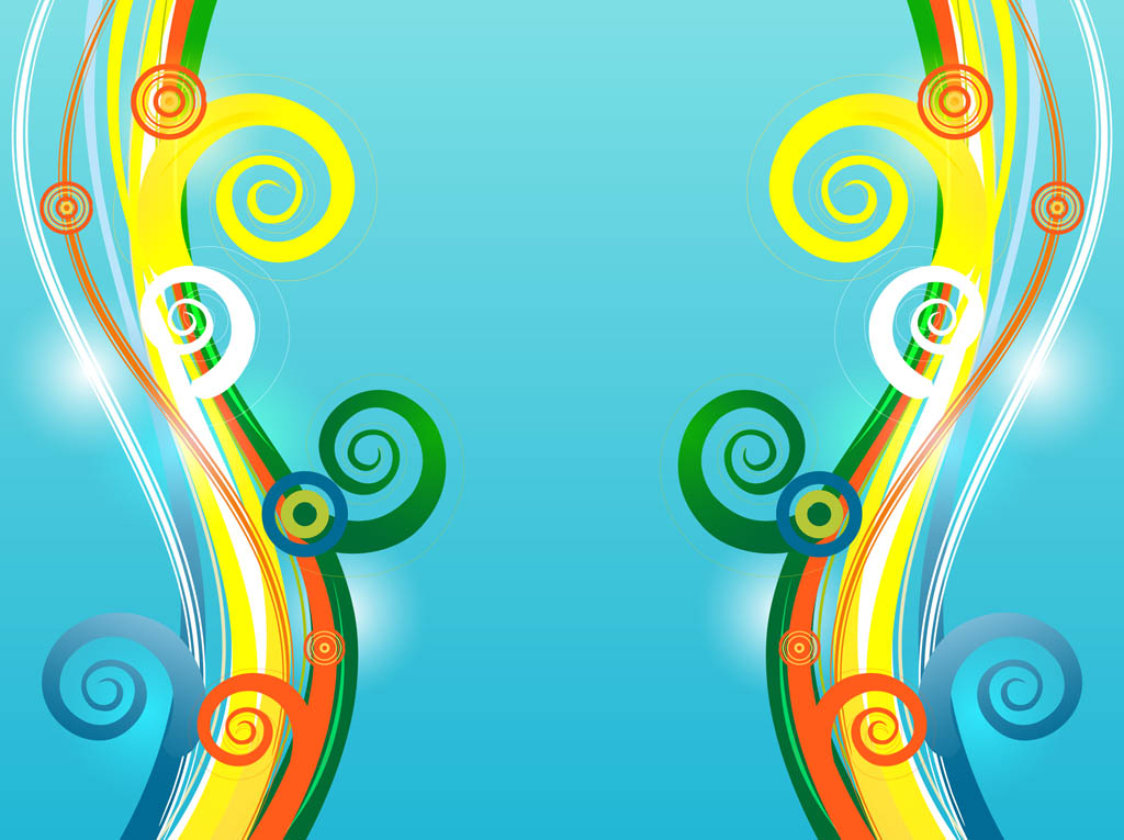 Colorful Vector Graphics Swirls