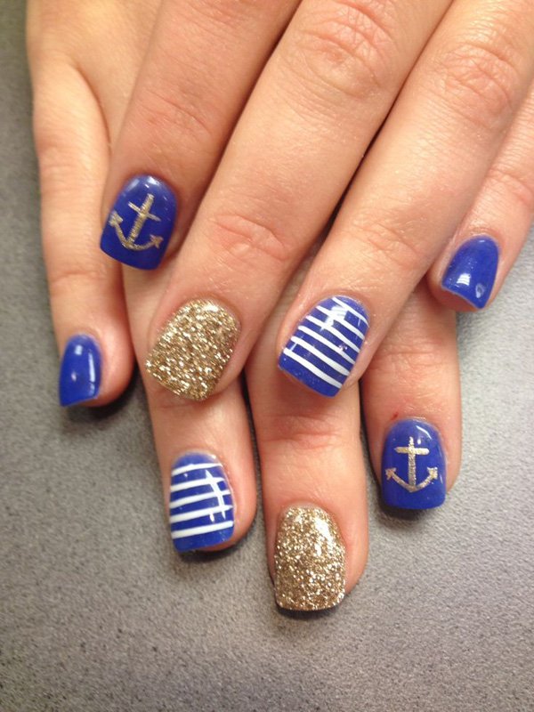 Cute Anchor Nail Art Designs Cute Anchor Nail Art Designs