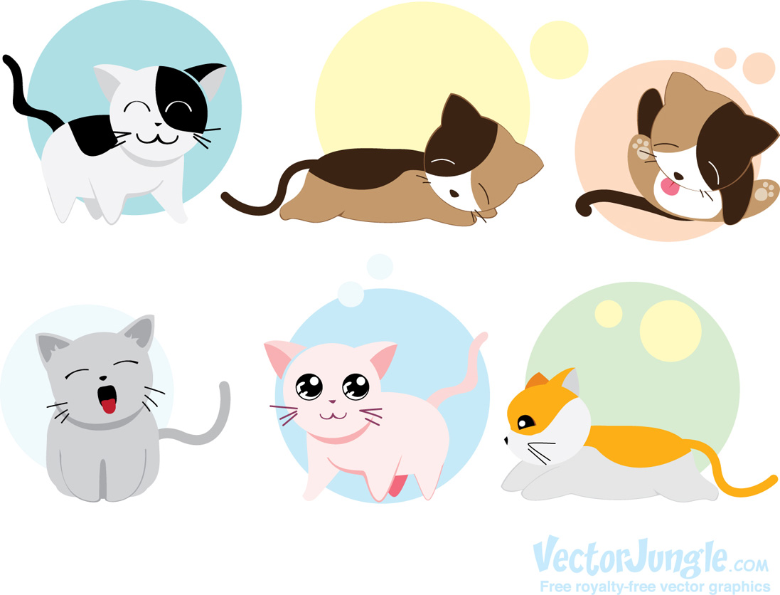 13 Cute Cat Vector Images