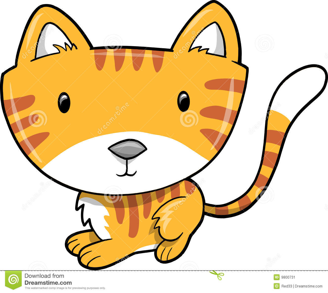 Cute Cartoon Cat Vector