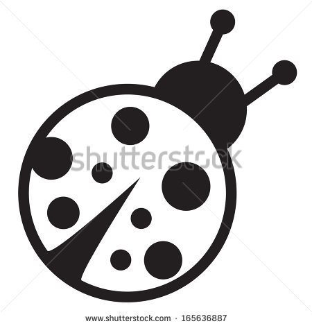 Cute Ladybug Clip Art Black and White