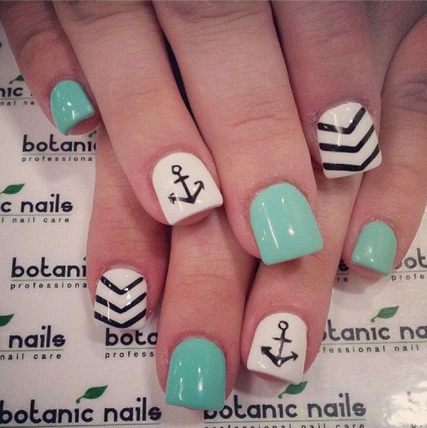 Cute Nail Designs with Anchors Cute Nail Designs with Anchors