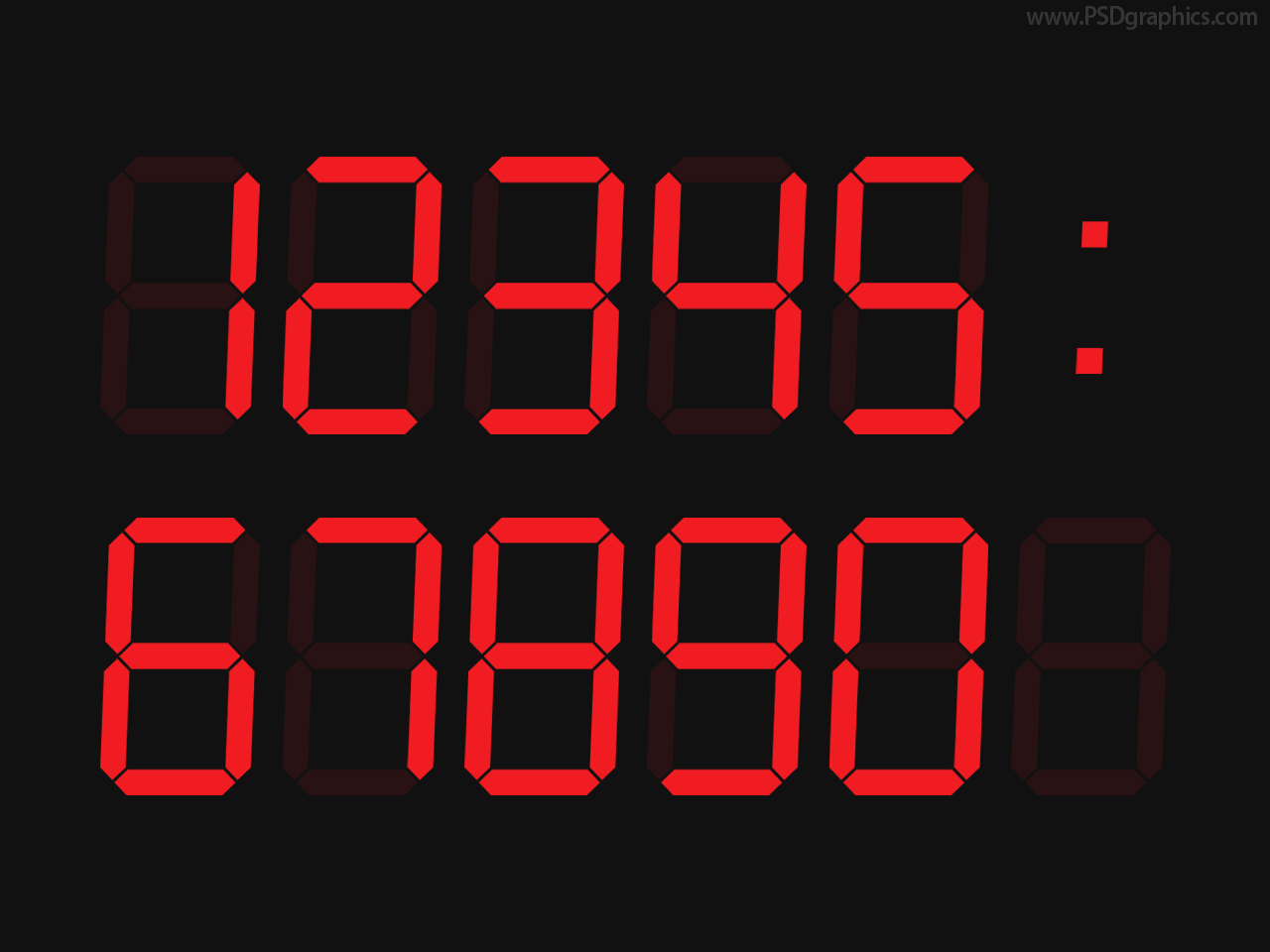 Digital Clock Numbers Template