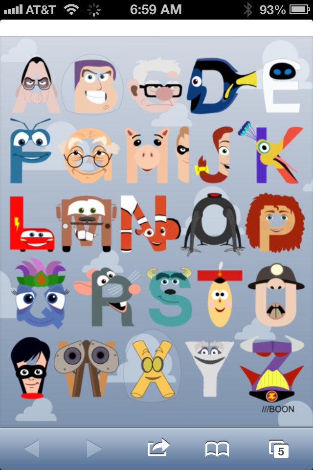 Disney Pixar Alphabet Disney Pixar Alphabet