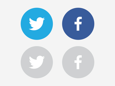 Facebook Twitter Icons Round