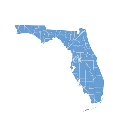Florida State Map with Counties