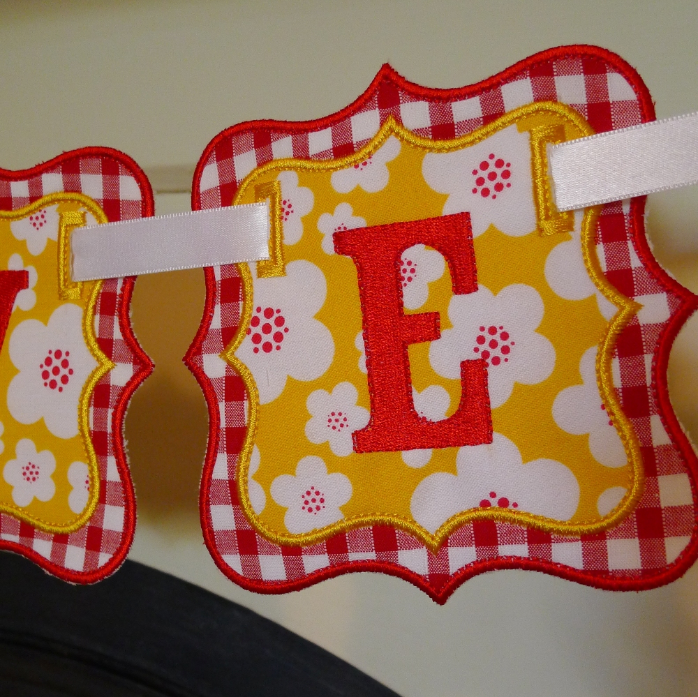Free Machine Embroidery Applique Banner Design