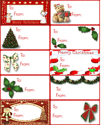 Free Printable Christmas Gift Name Tags