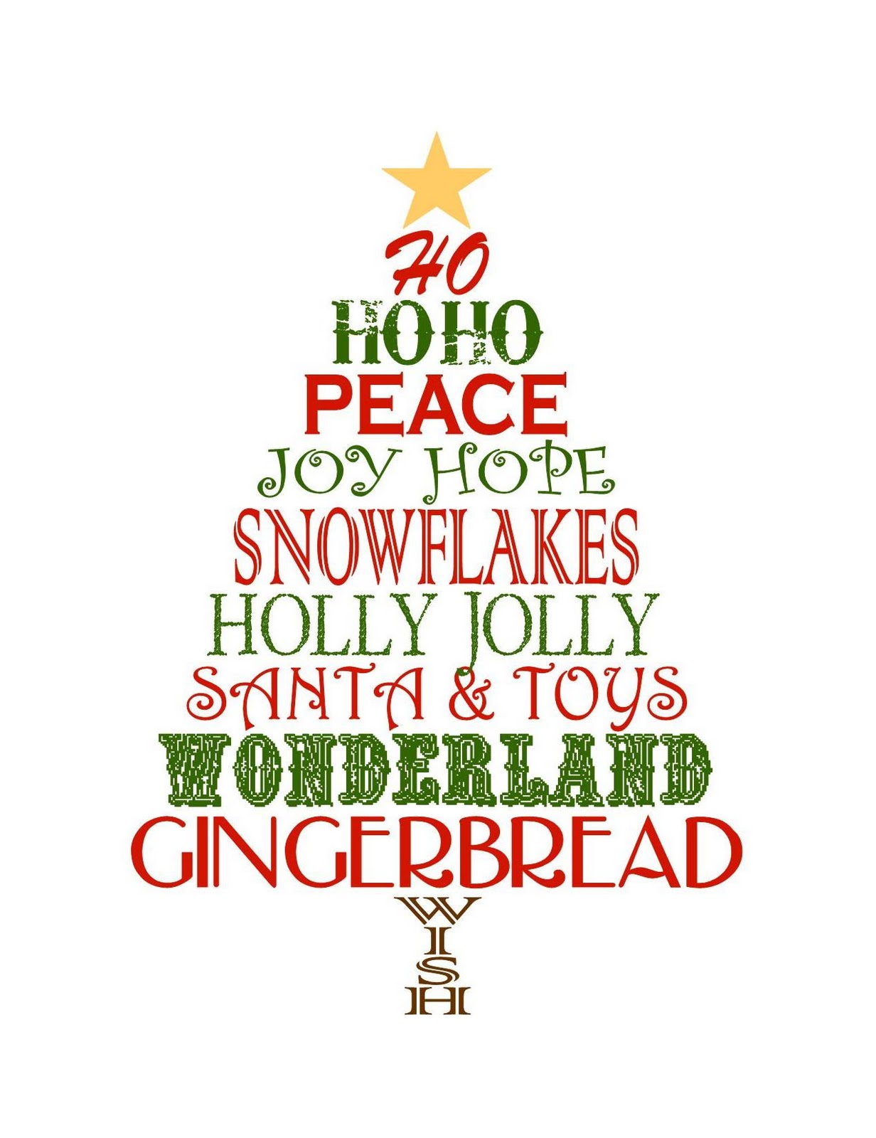 Free Printable Christmas Words