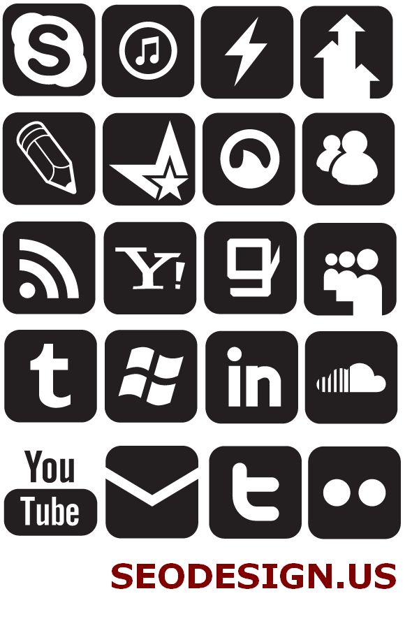 Free Social Media Icons Black