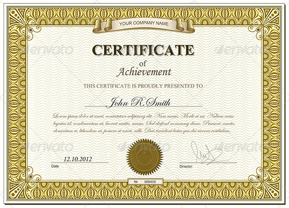 Golden Certificate Template Golden Certificate Template