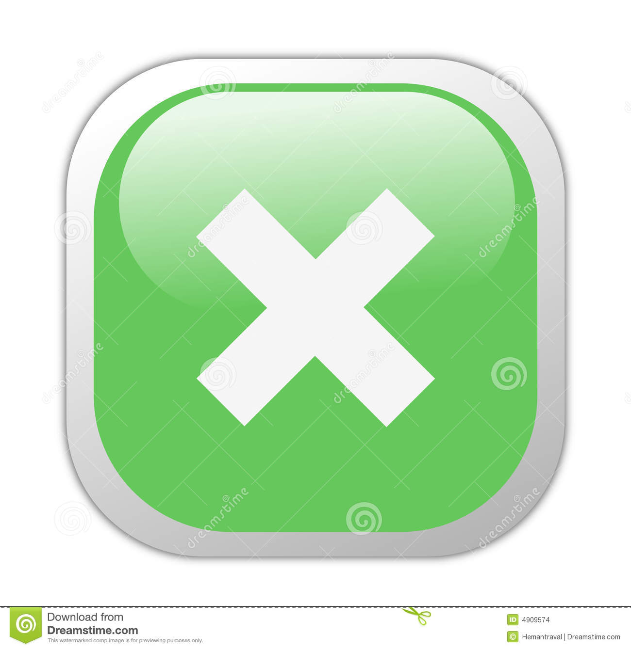 Green Square Button Icon