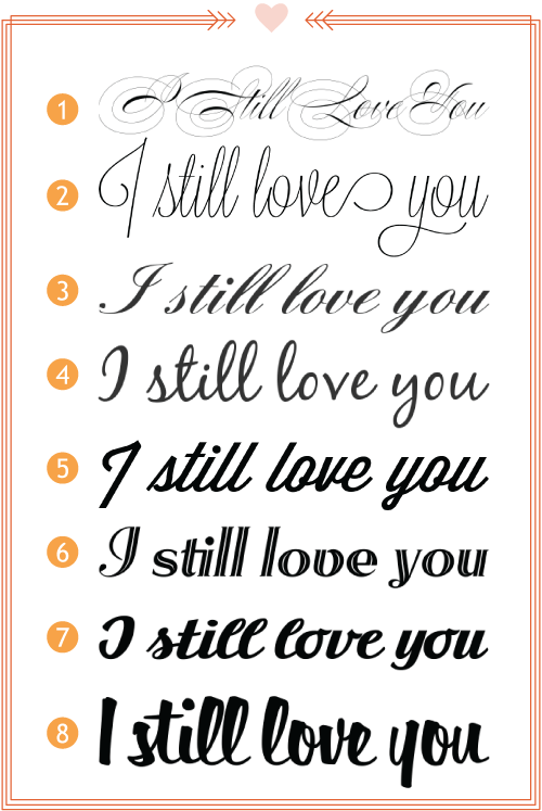 I Love You in Calligraphy Script Font I Love You in Calligraphy Script Font