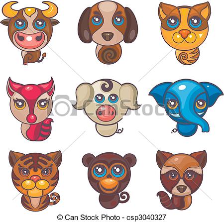 Illustration of Cute Animal Icon