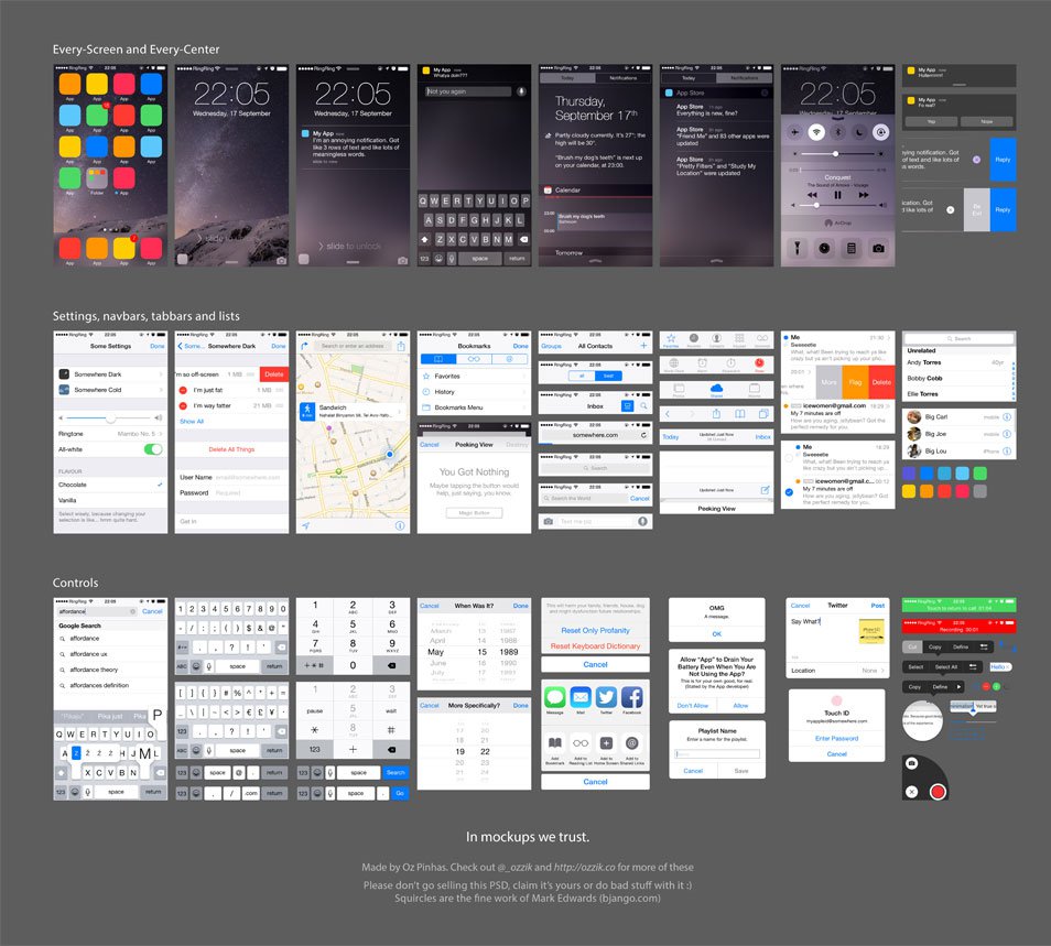 iOS 8 UI Template