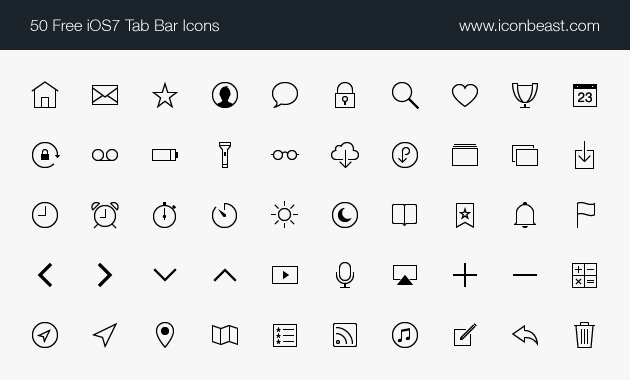 iOS Tab Bar Icons Free