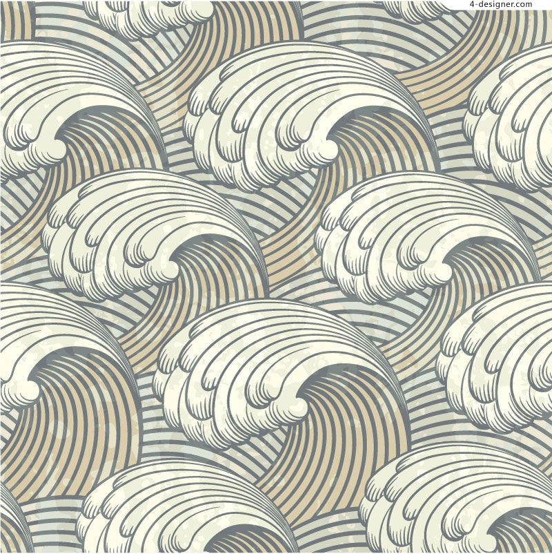 Japanese Wave Pattern Vector