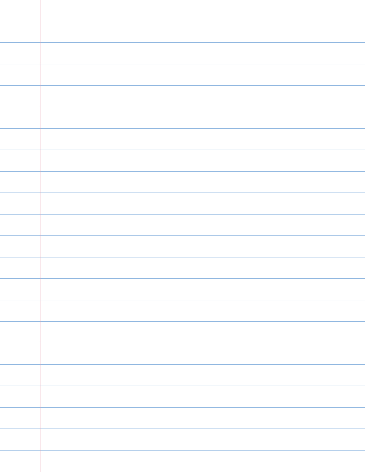 Lined Notebook Paper Template Lined Notebook Paper Template